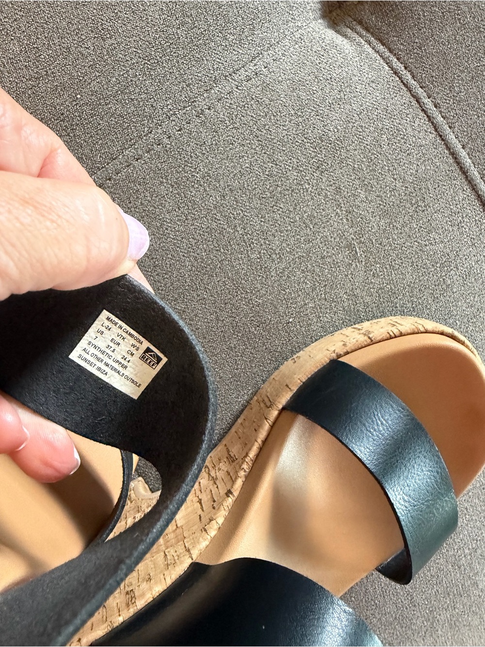 Reef Black Ibiza Wedge Sandals - Picture 4 of 6